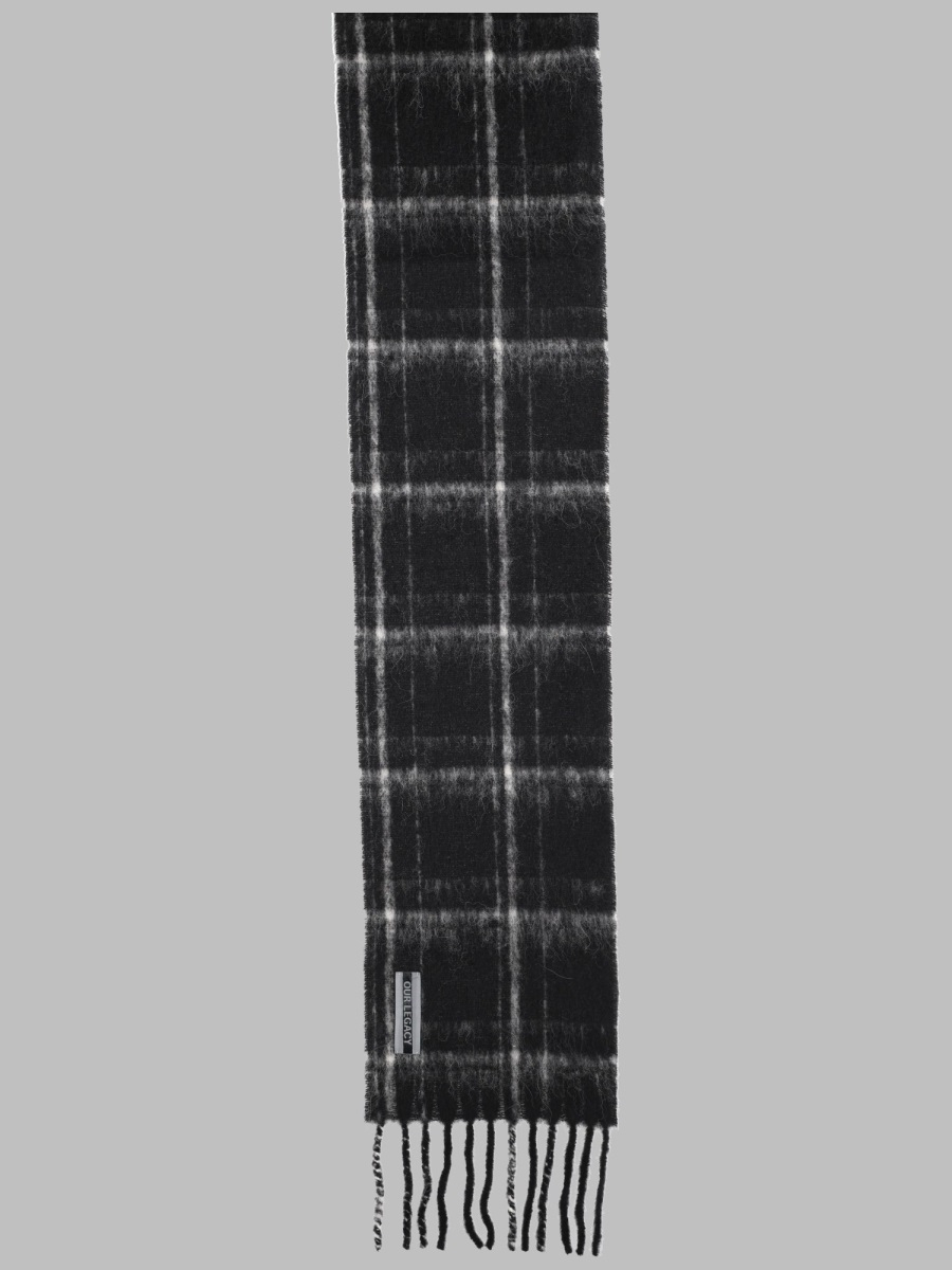 [Our Legacy] Scarf FW26 A4248EBF_BLACKFUZZYALPACACHECK