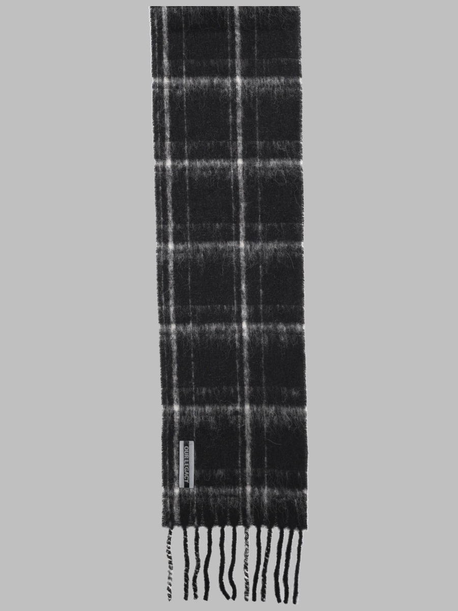 [Our Legacy] Scarf FW26 A4248EBF_BLACKFUZZYALPACACHECK