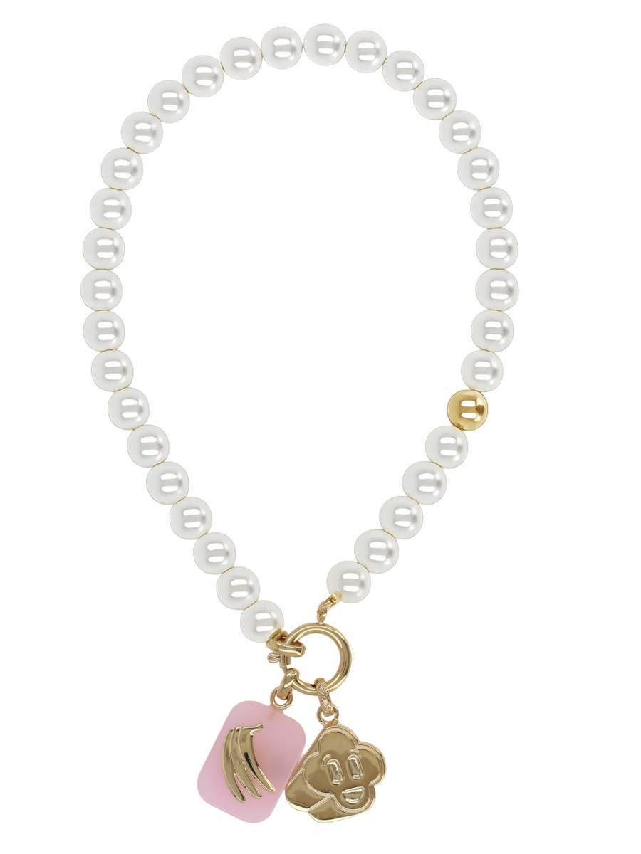 [Casablanca] Necklace SS26 A-SS26-JW-395_01BRASS/PEARL/QUARTZ