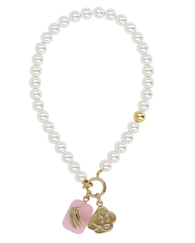 [Casablanca] Necklace SS26 A-SS26-JW-395_01BRASS/PEARL/QUARTZ