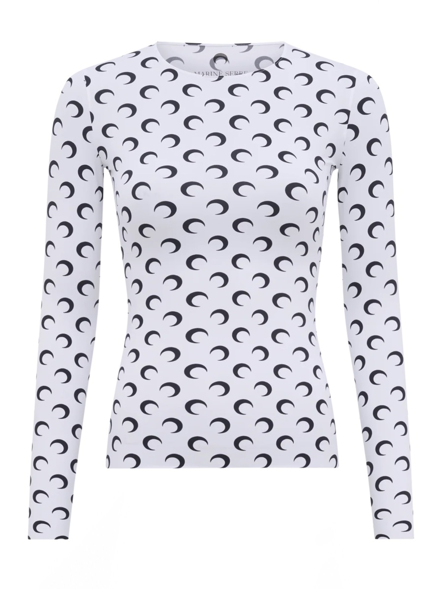 [MARINE SERRE] T-shirts Long Sleeve SS26 WTS006A_CJER0001WH00