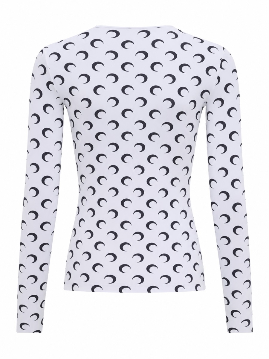 [MARINE SERRE] T-shirts Long Sleeve SS26 WTS006A_CJER0001WH00