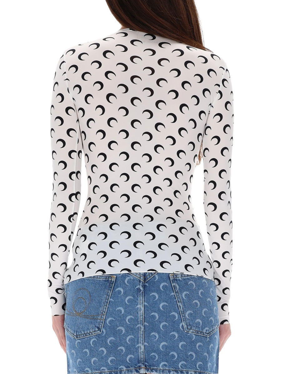 [MARINE SERRE] T-shirts Long Sleeve SS26 WTS006A_CJER0001WH00