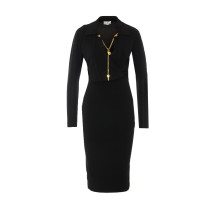 [ELISABETTA FRANCHI] Long sleeve dress FW26 AM19S66E2110