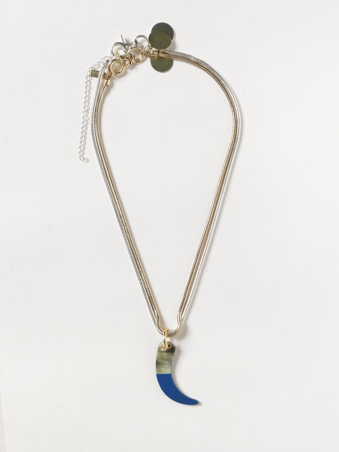 [ALLUJEWELS] Necklace SS26 DOUBLE CHAIN+CORNO SNAKE