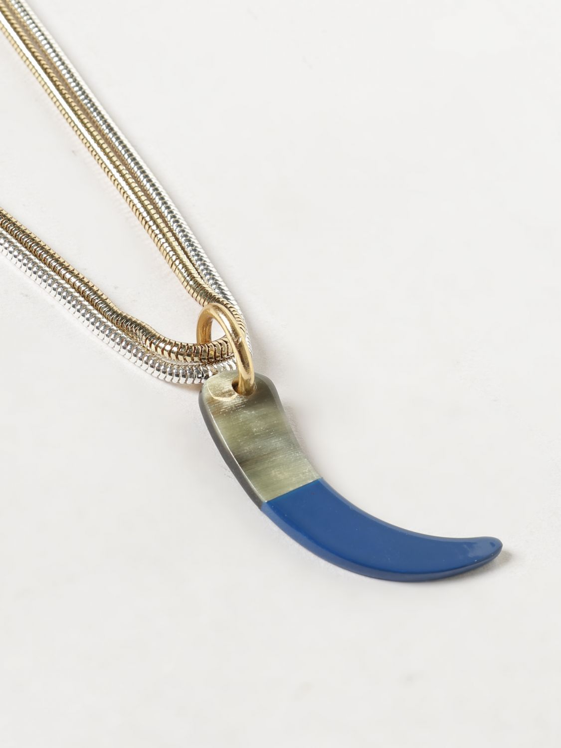 [ALLUJEWELS] Necklace SS26 DOUBLE CHAIN+CORNO SNAKE