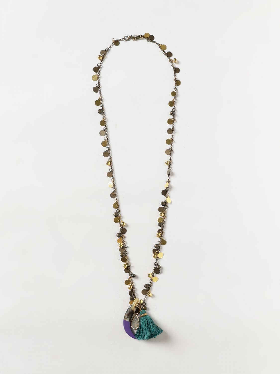 [ALLUJEWELS] Necklace SS26 MONETINE+NAPPE+CORNO LONG OTTONE