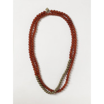 [ALLUJEWELS] Necklace SS26 COLLANE PERLINE CORNIOLA OTTONE