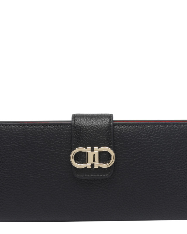 [Salvatore Ferragamo] Wallet FW26 795522221157NERO/RED