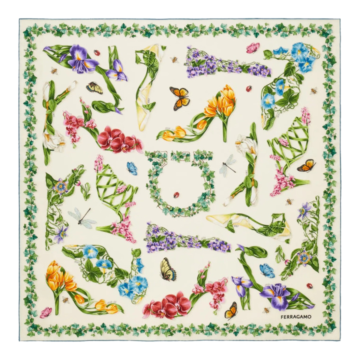 [Salvatore Ferragamo] Scarf FW26 795198310245AVORIO/AZZURRO