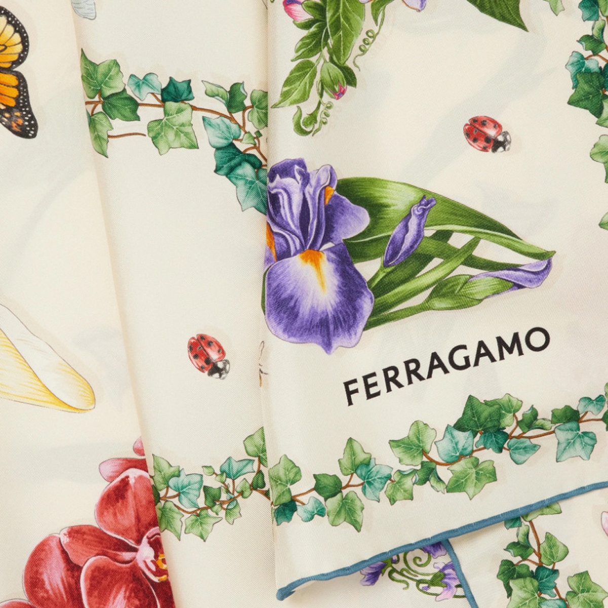 [Salvatore Ferragamo] Scarf FW26 795198310245AVORIO/AZZURRO