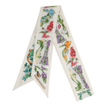 [Salvatore Ferragamo] Scarf FW26 795177321289AVORIO/AZZURRO