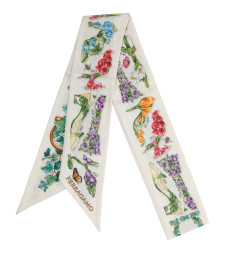 [Salvatore Ferragamo] Scarf FW26 795177321289AVORIO/AZZURRO