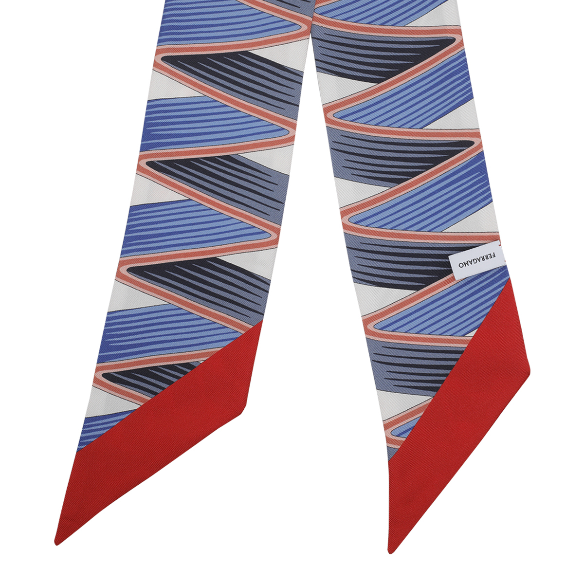 [Salvatore Ferragamo] Scarf FW26 785363321134NAVY/ROSSO