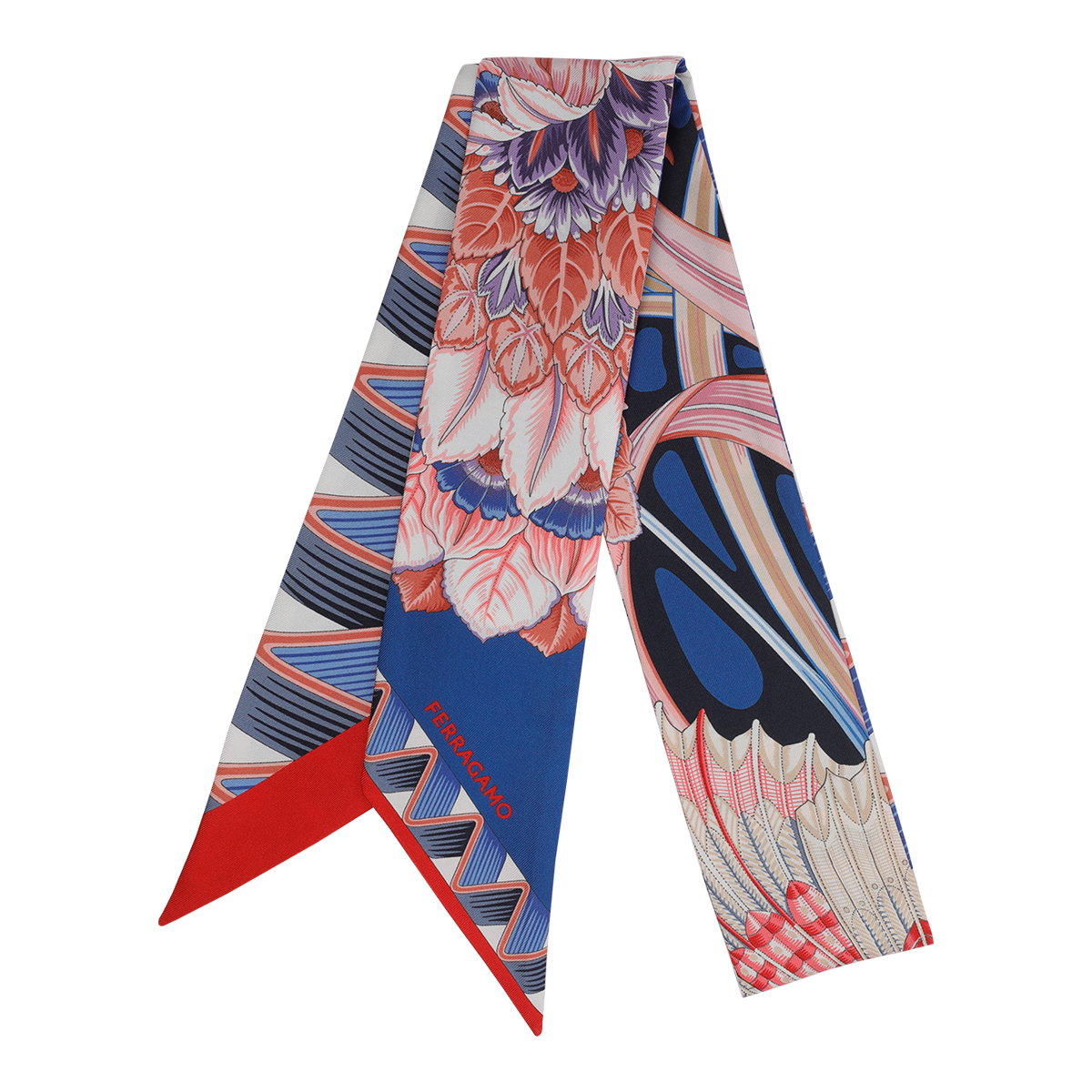 [Salvatore Ferragamo] Scarf FW26 785363321134NAVY/ROSSO