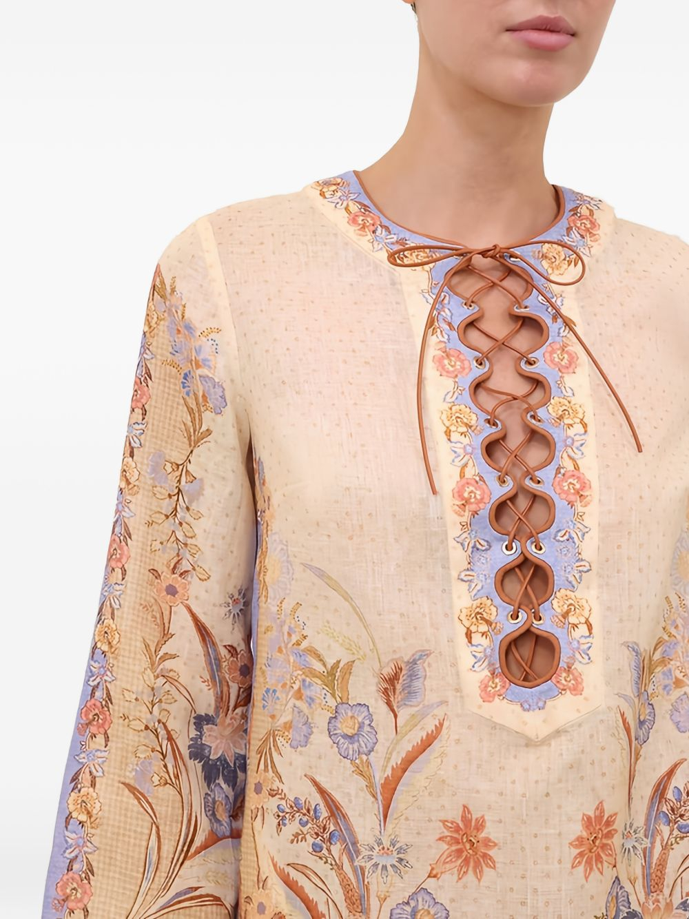 [Zimmermann] Long sleeve dress FW26 8076DSS262BSFL