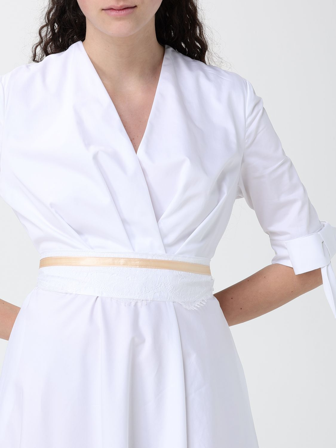 [HANITA] Short sleeve dress SS26 HV38324597 BIANCO