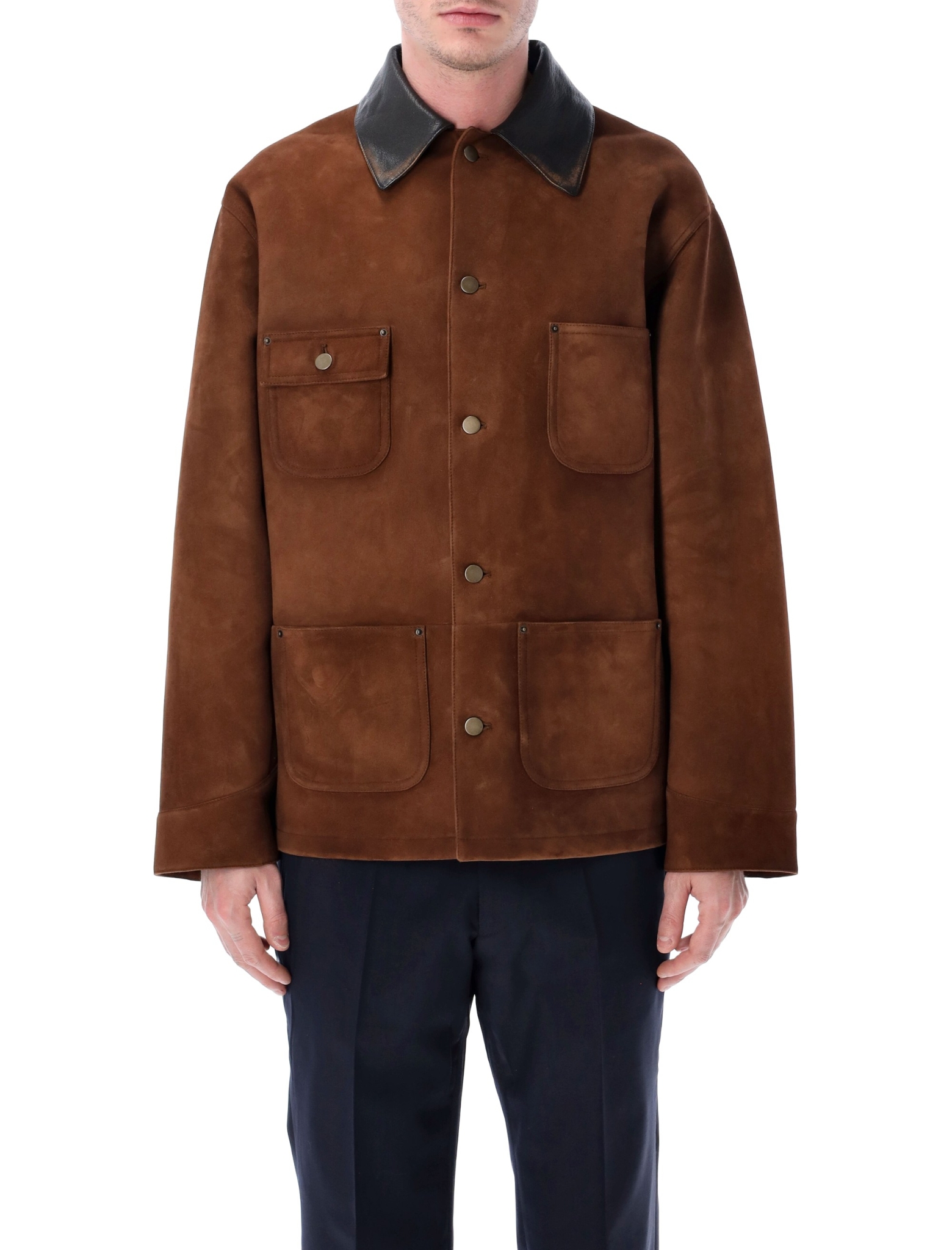 [Prada] Leather Jacket SS26 UPS694173BF0324