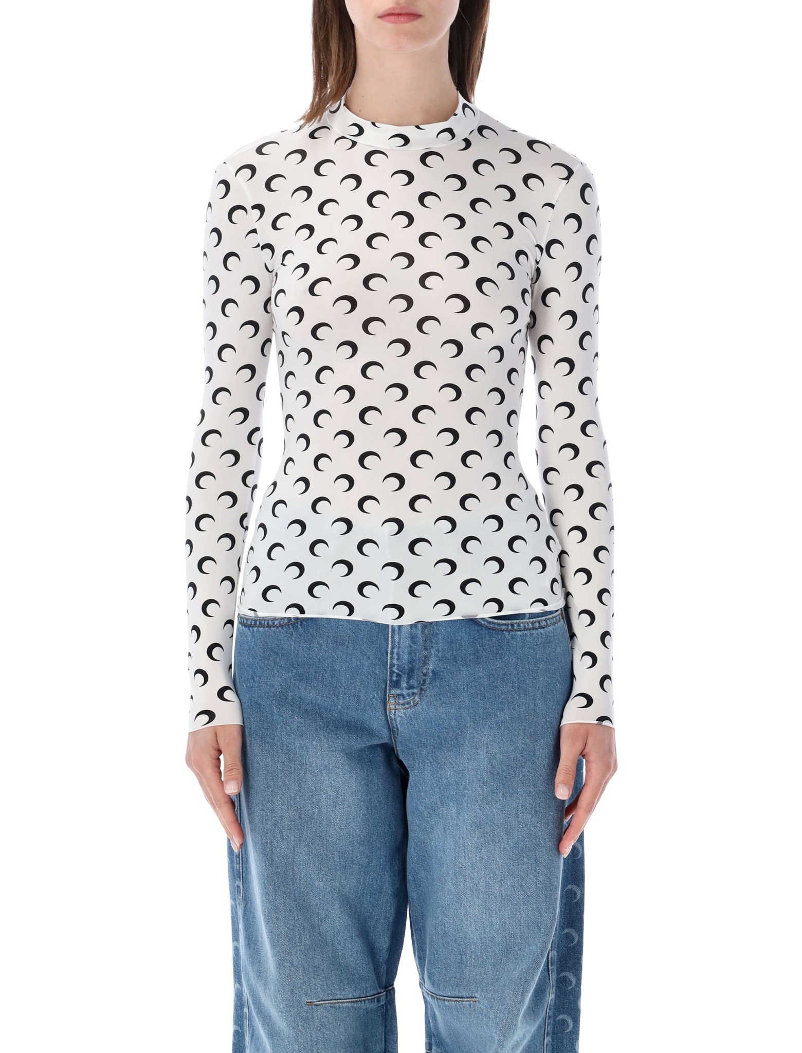 [MARINE SERRE] T-shirts Long Sleeve SS26 WTS005ACJER0001WH00