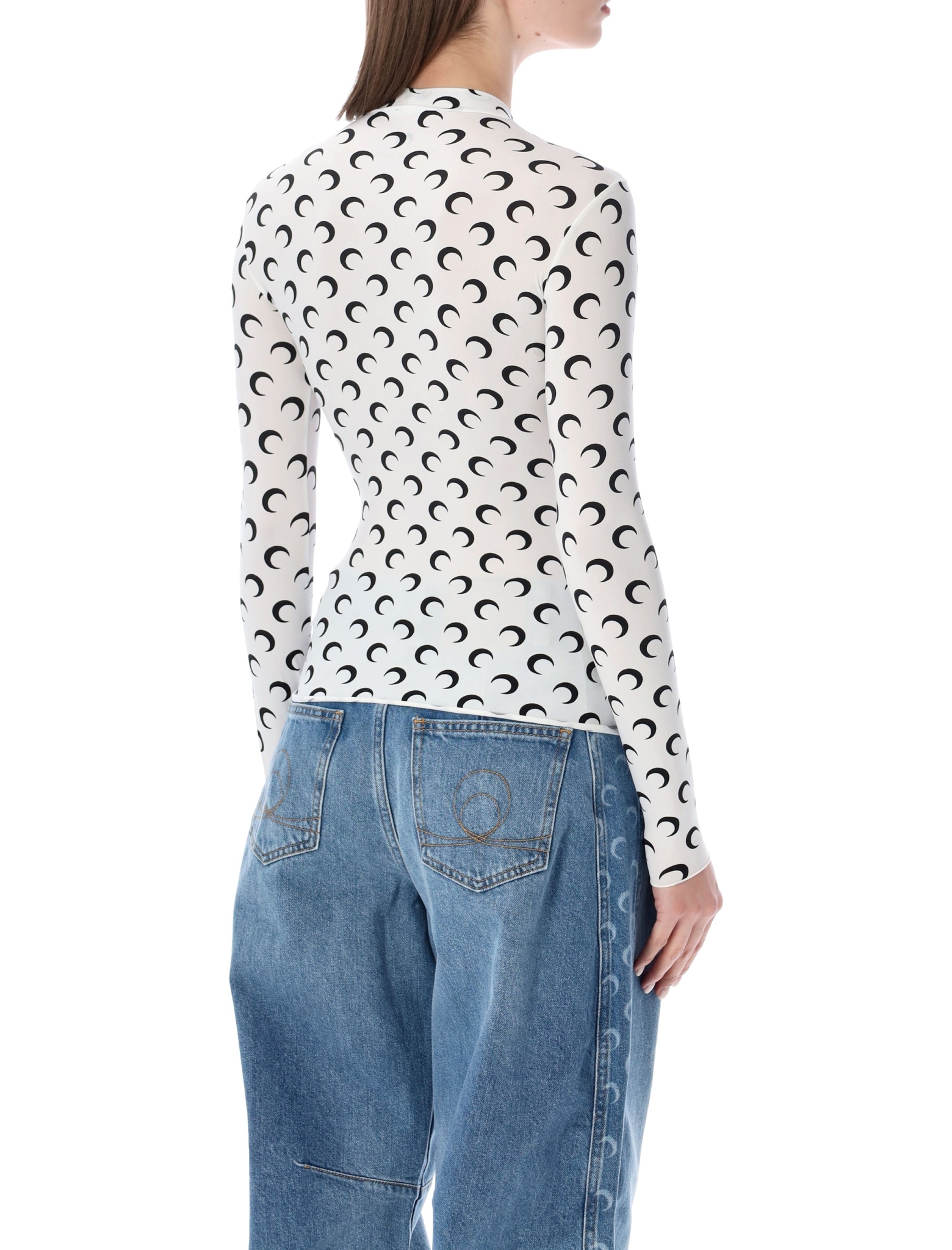 [MARINE SERRE] T-shirts Long Sleeve SS26 WTS005ACJER0001WH00