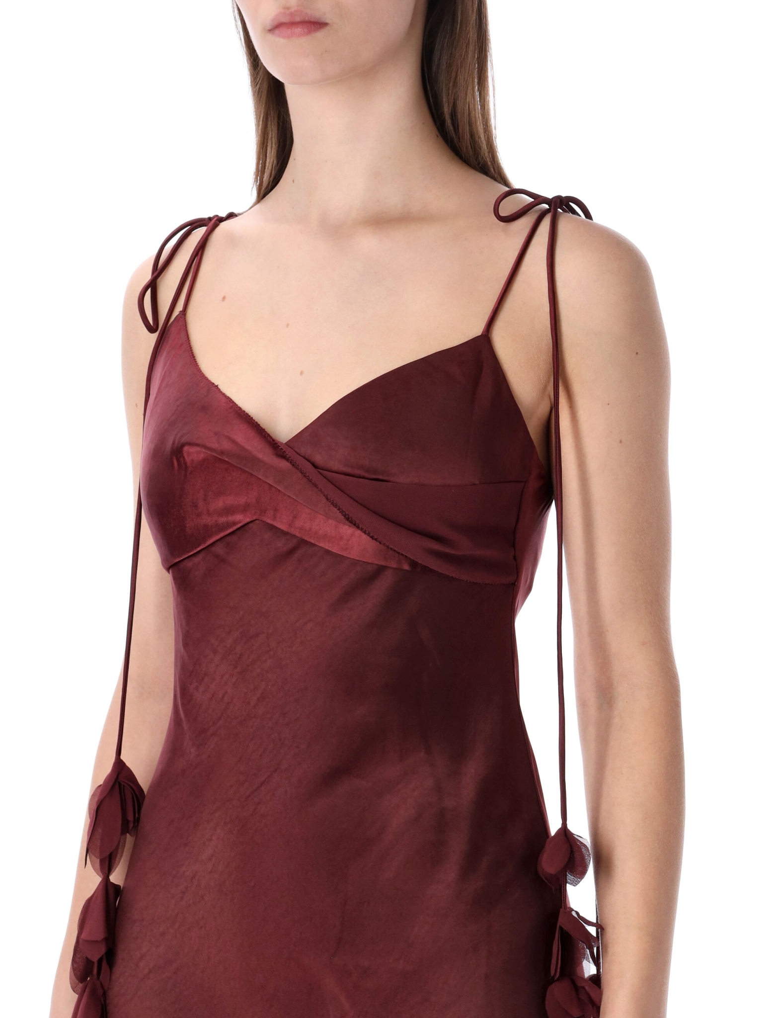 [SELF PORTRAIT] Sleeveless dress SS26 RS26218MBUBURGUNDY