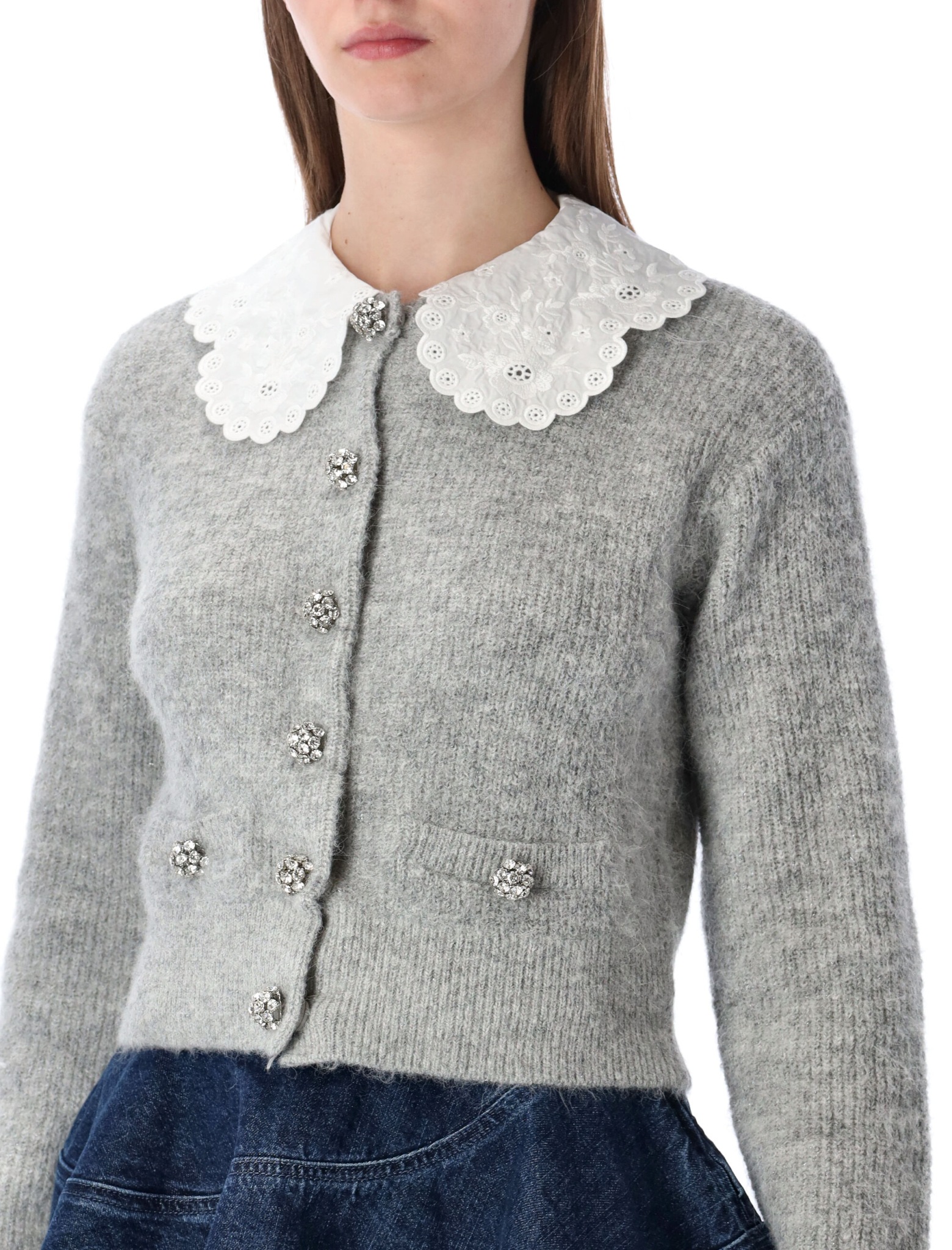 [SELF PORTRAIT] Cardigan SS26 RS26123CGRGREY