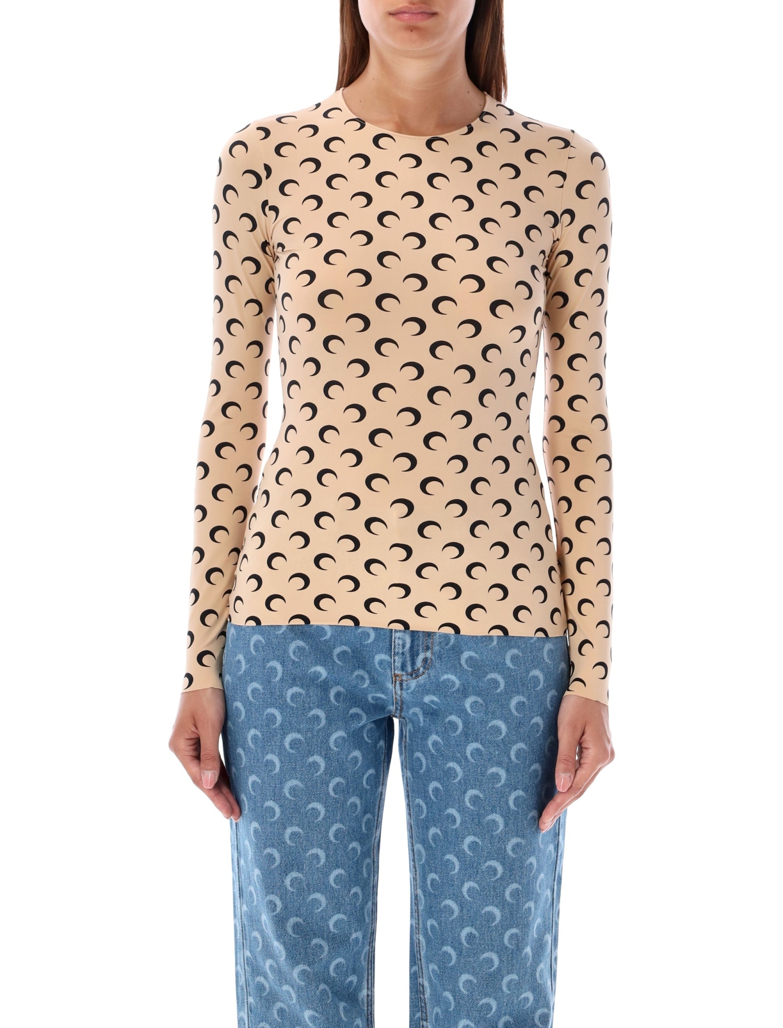 [MARINE SERRE] T-shirts Long Sleeve SS26 WTS006ACJER0001TA10