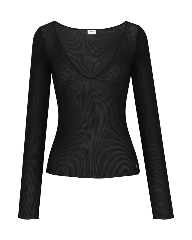 [Saint Laurent] T-shirts Long Sleeve FW26 876789Y37SM1000 NOIR