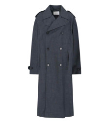 [THE FRANKIE SHOP] Trench Coat FW25 BLEECKER PLAID TRENCH COATDARK GREY