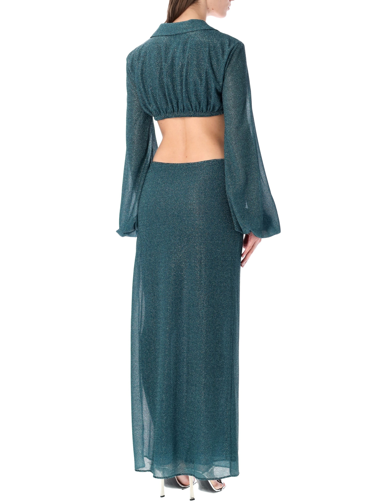 [OSEREE] Long sleeve dress SS26 LCS261PEACOCK