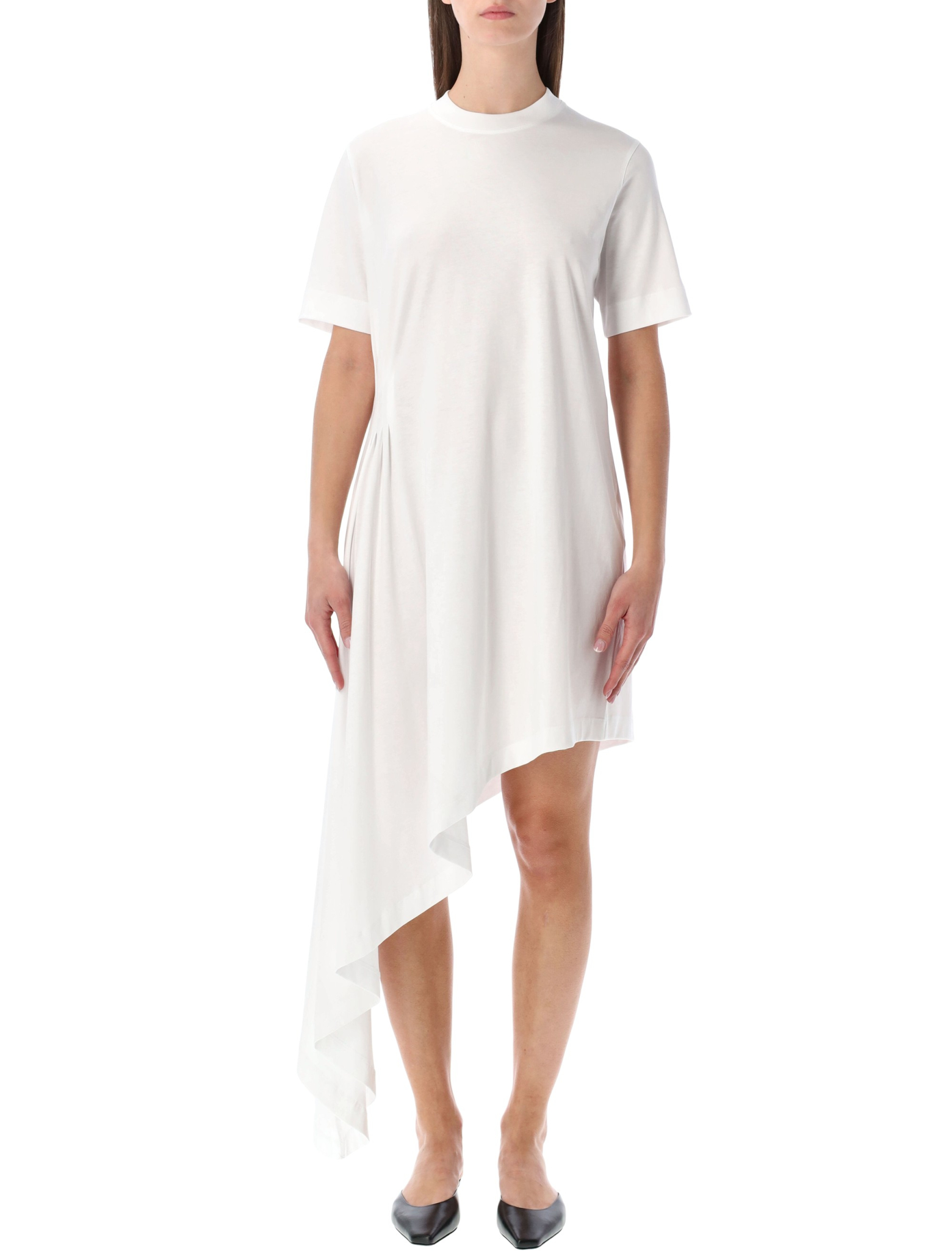 [LOULOU] Short sleeve dress SS26 IGARIWHITE