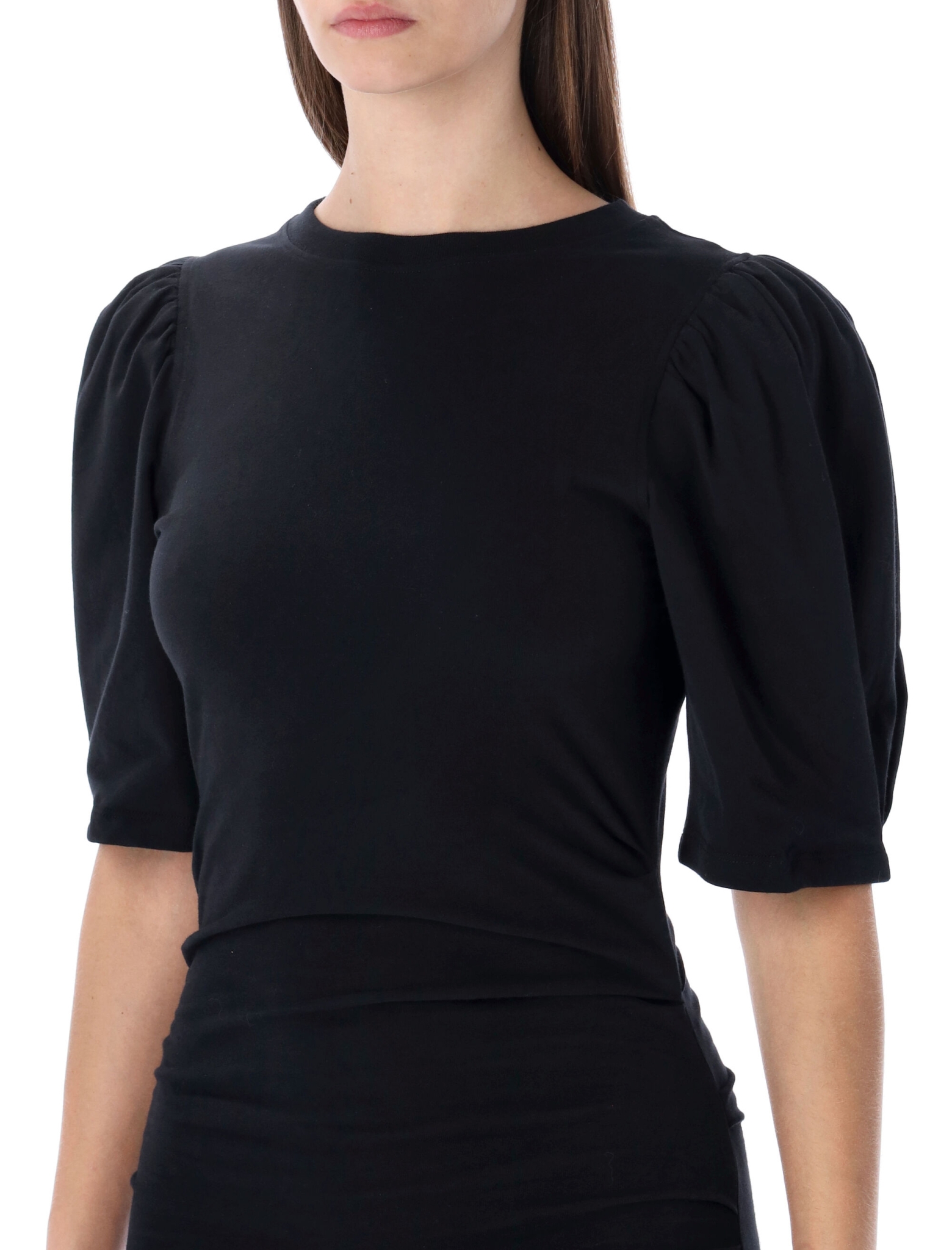 [Marant Etoile] Short sleeve dress SS26 RO1038FAA1N41I01BK