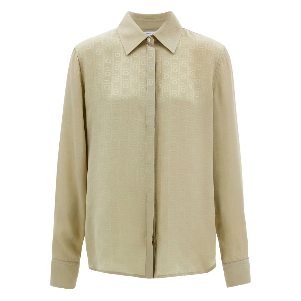 [Ferragamo] Shirts Long Sleeve SS26 13G779 0791347 GRIBI