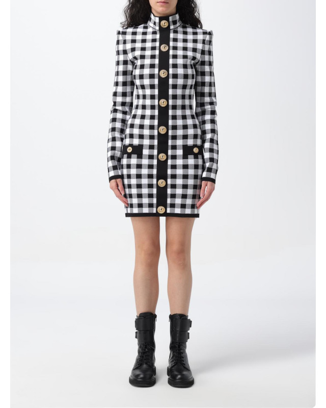 [Balmain] Long sleeve dress FW25 CF1R8019KF51 EAB