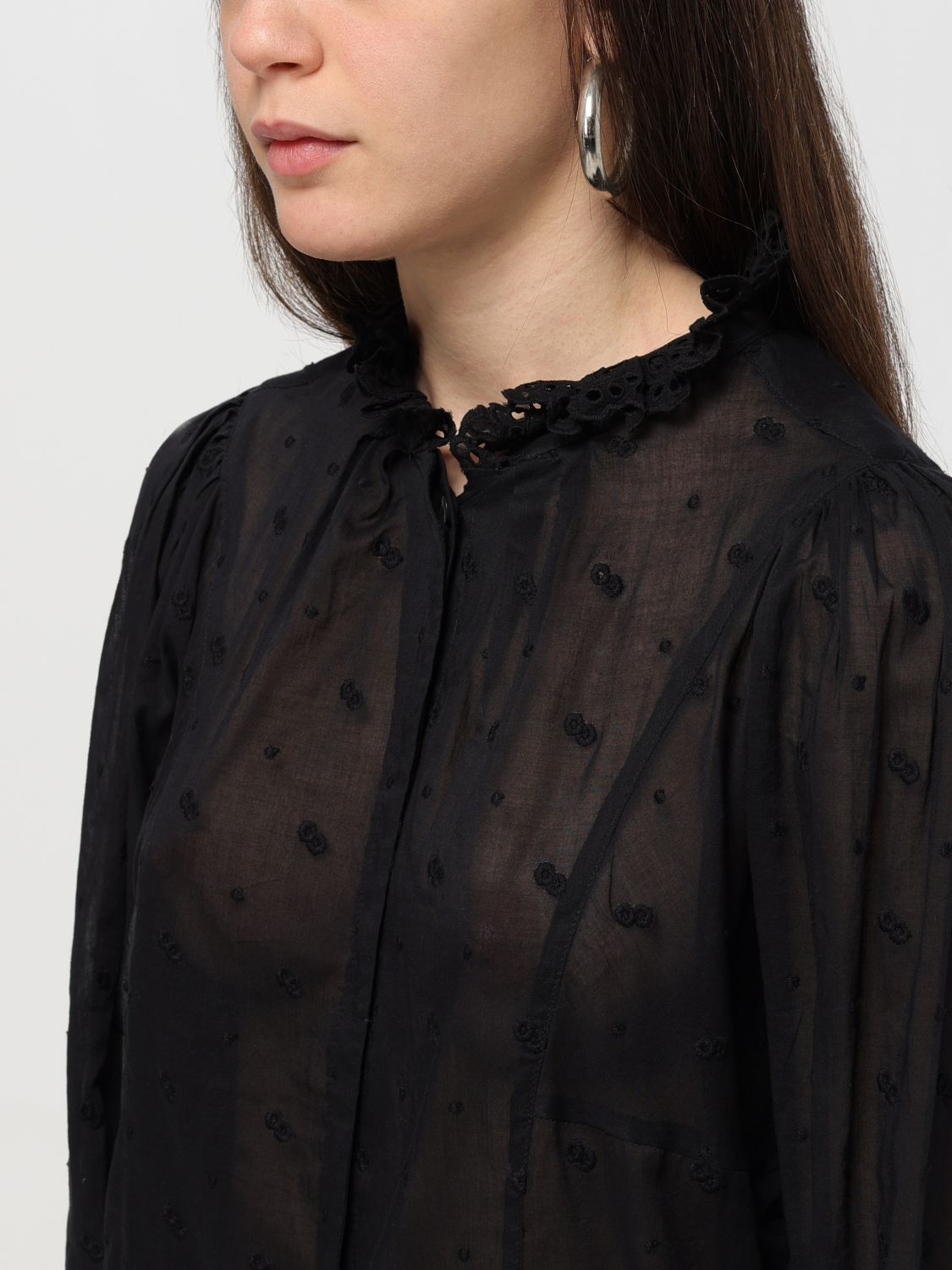 [Isabel Marant Etoile] Shirts Long Sleeve FW25 HT0378FAB1J10E 01BK