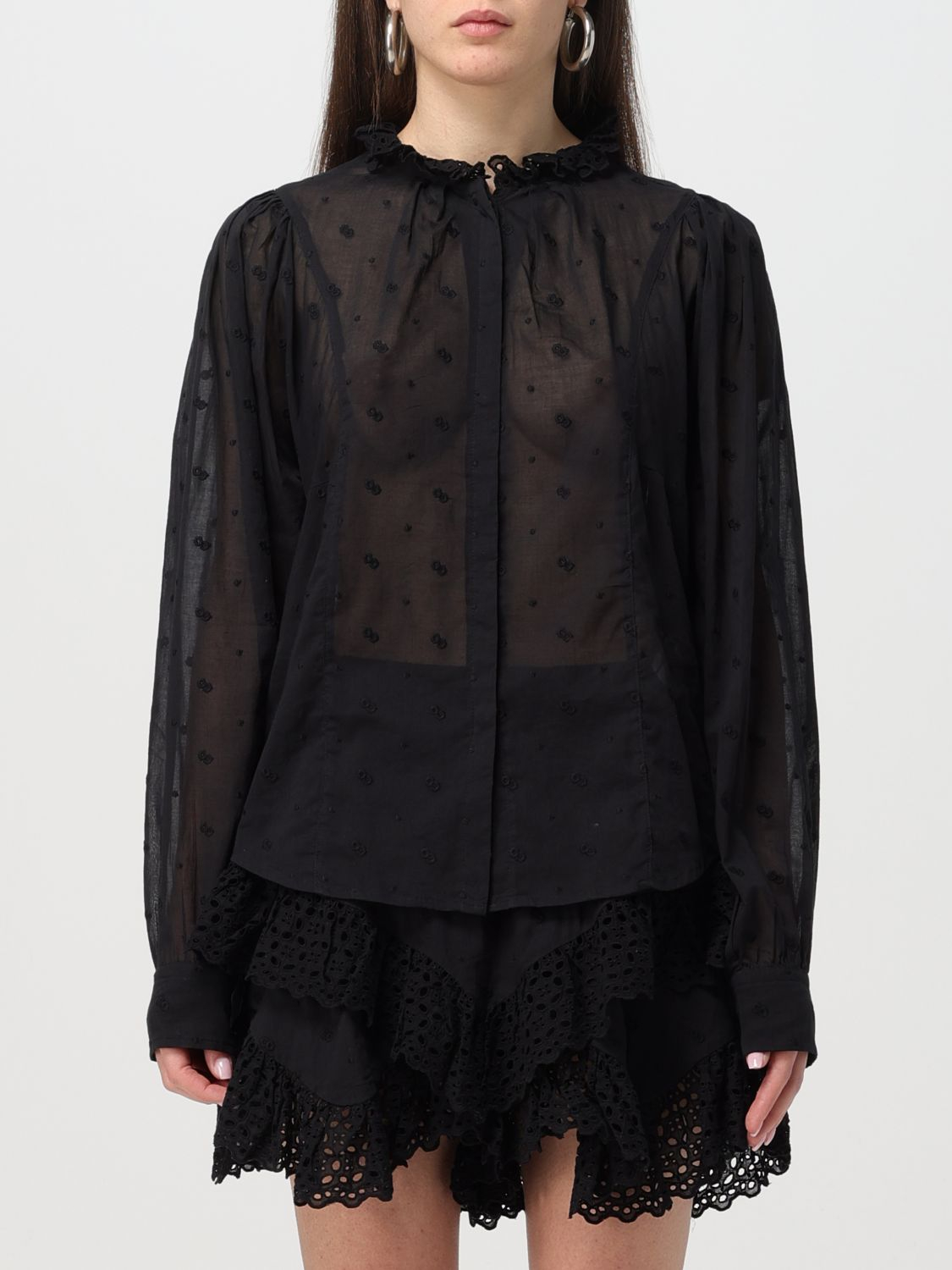 [Isabel Marant Etoile] Shirts Long Sleeve FW25 HT0378FAB1J10E 01BK
