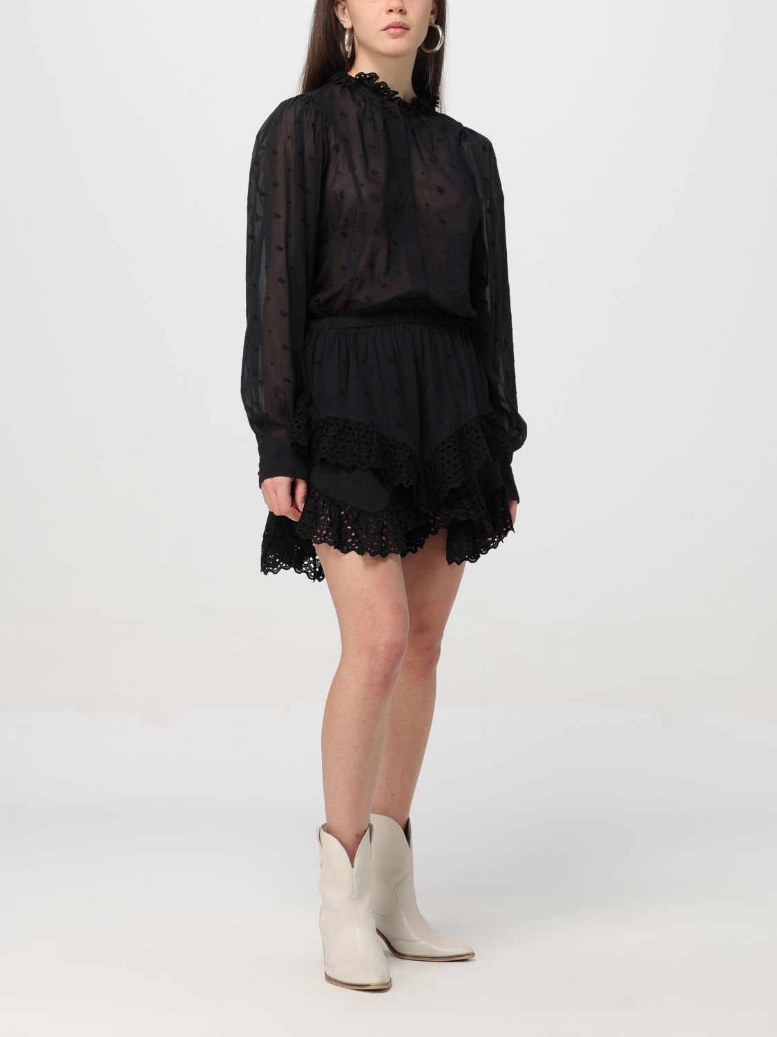 [Isabel Marant Etoile] Shirts Long Sleeve FW25 HT0378FAB1J10E 01BK
