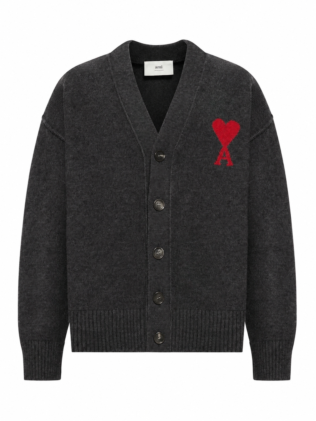 [Ami Paris] Knitwear FW26 UKC367018084 GRIS CHINE ROUGE