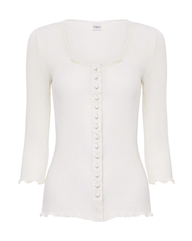 [Chloe] Blouse FW26 CH26AJH43088107 ICONIC MILK