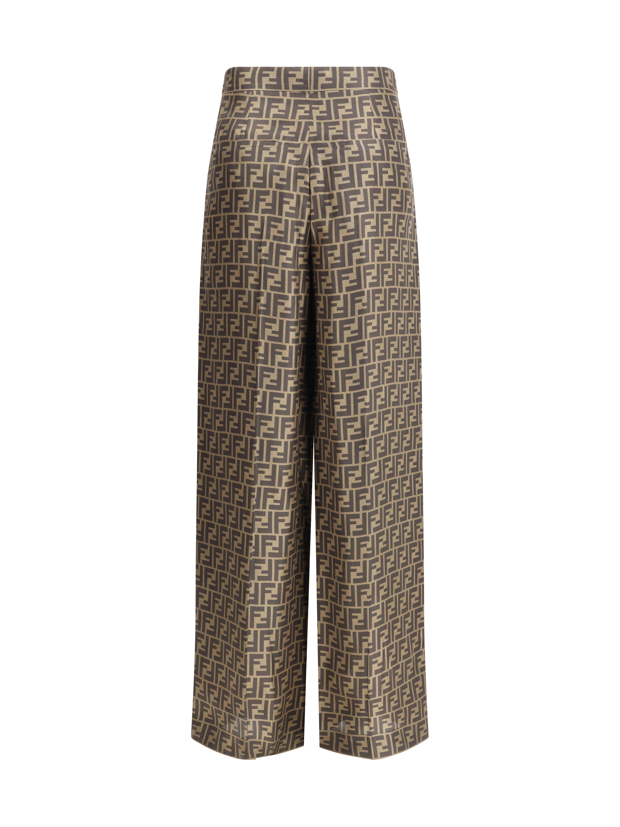 Monogram pattern silk Pants