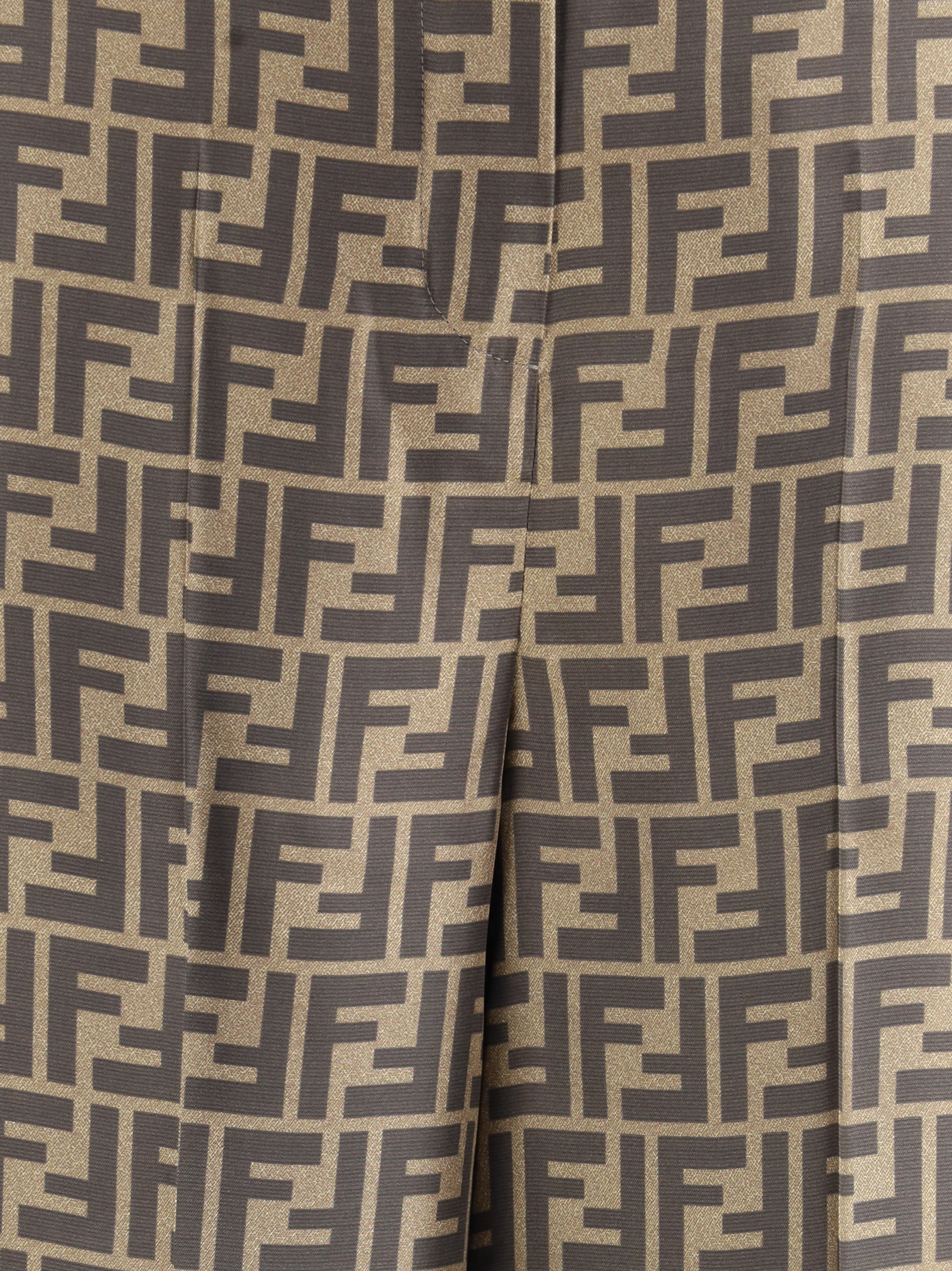 Monogram pattern silk Pants