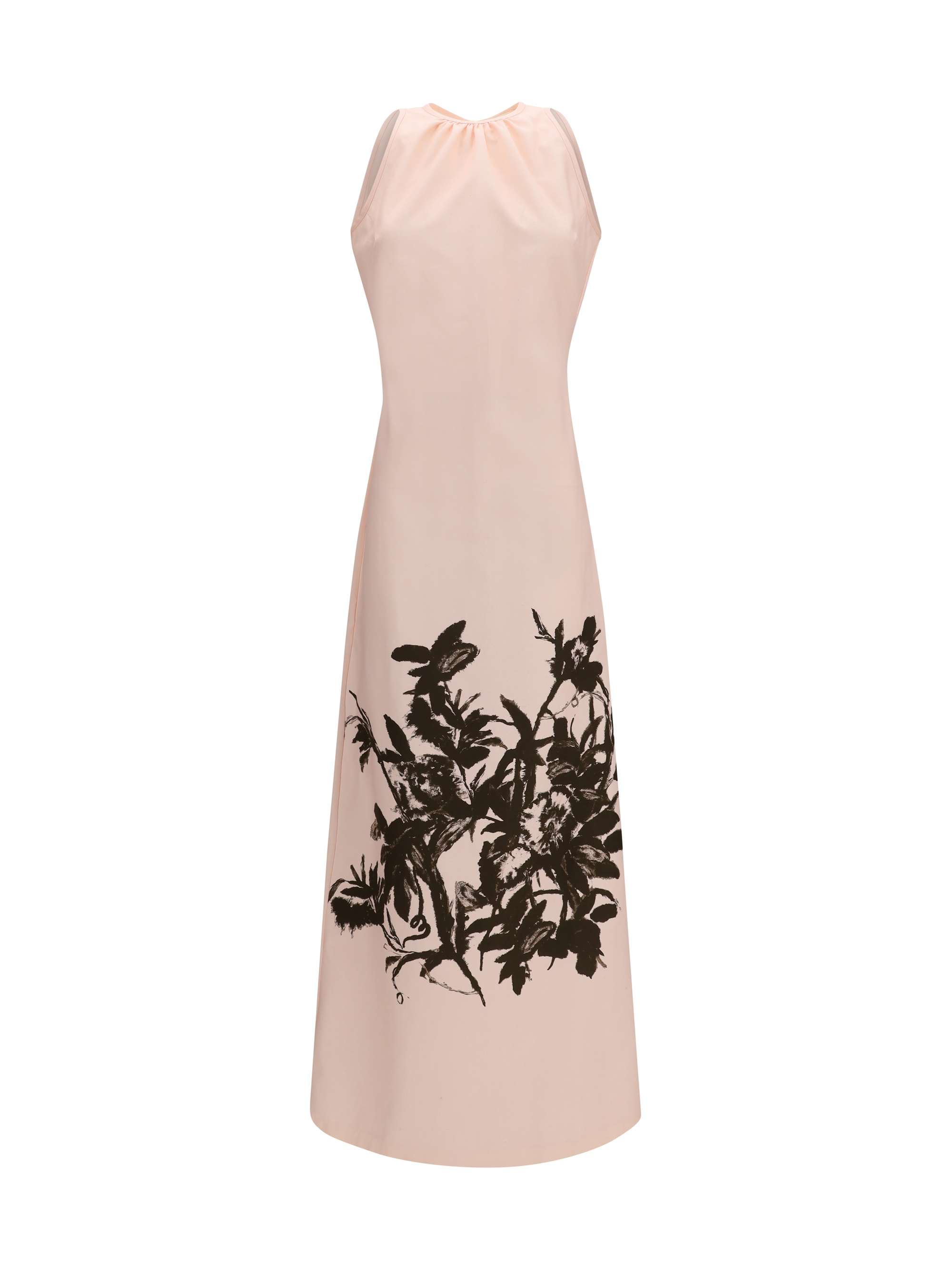 Petunia long Dress in cotton and viscose duchesse