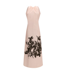 Petunia long Dress in cotton and viscose duchesse