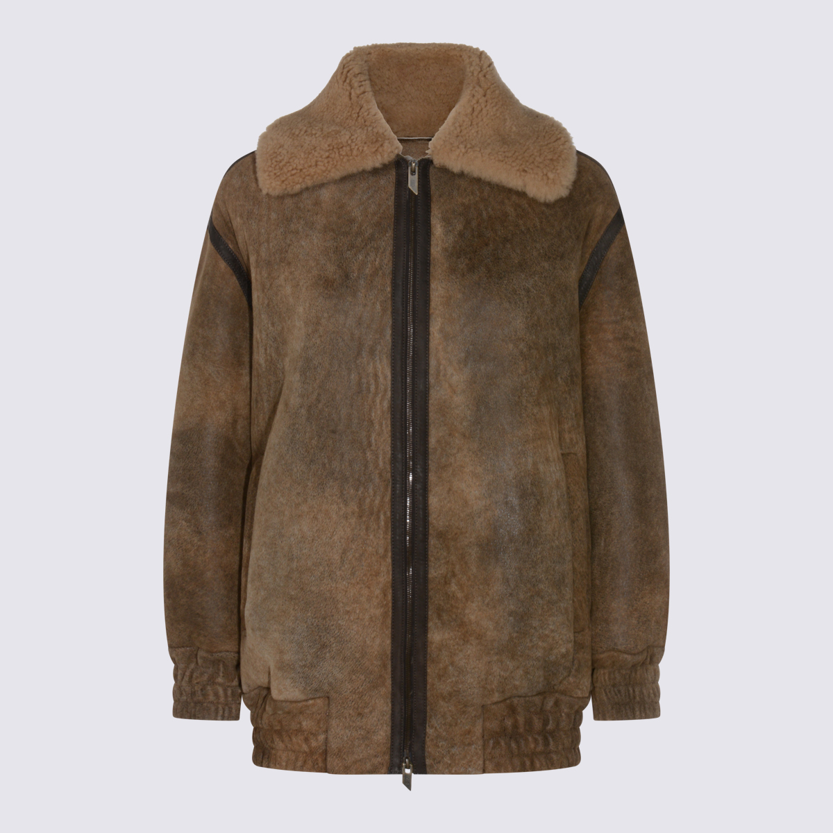 [SALVATORE SANTORO] Leather Jacket FW25 W25SANTD49028DCAMEL