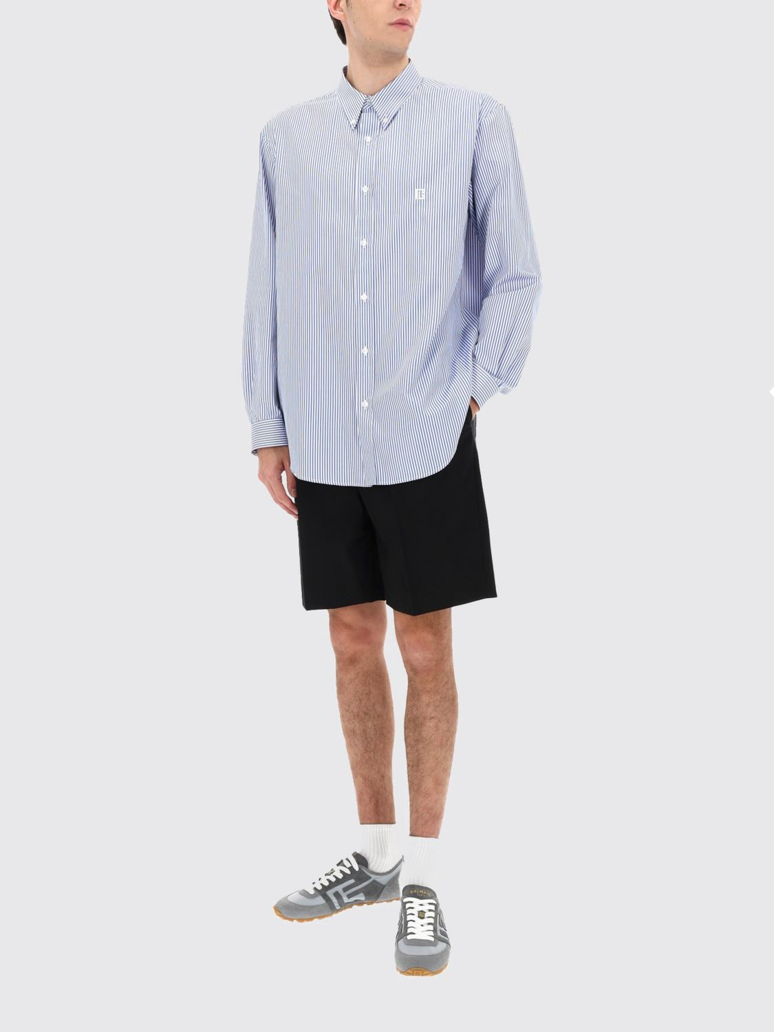 [Balmain] Shirts Long Sleeve SS26 GH1HS496CG38 SAB
