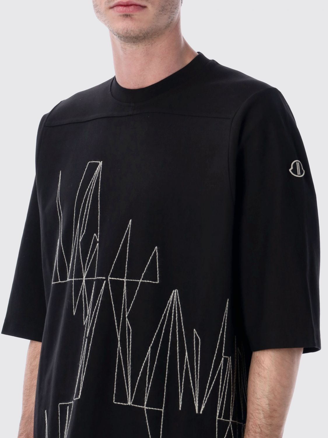 [RICK OWENS + MONCLER] T-shirts Short Sleeve SS26 MU01F8C0489B7R 999