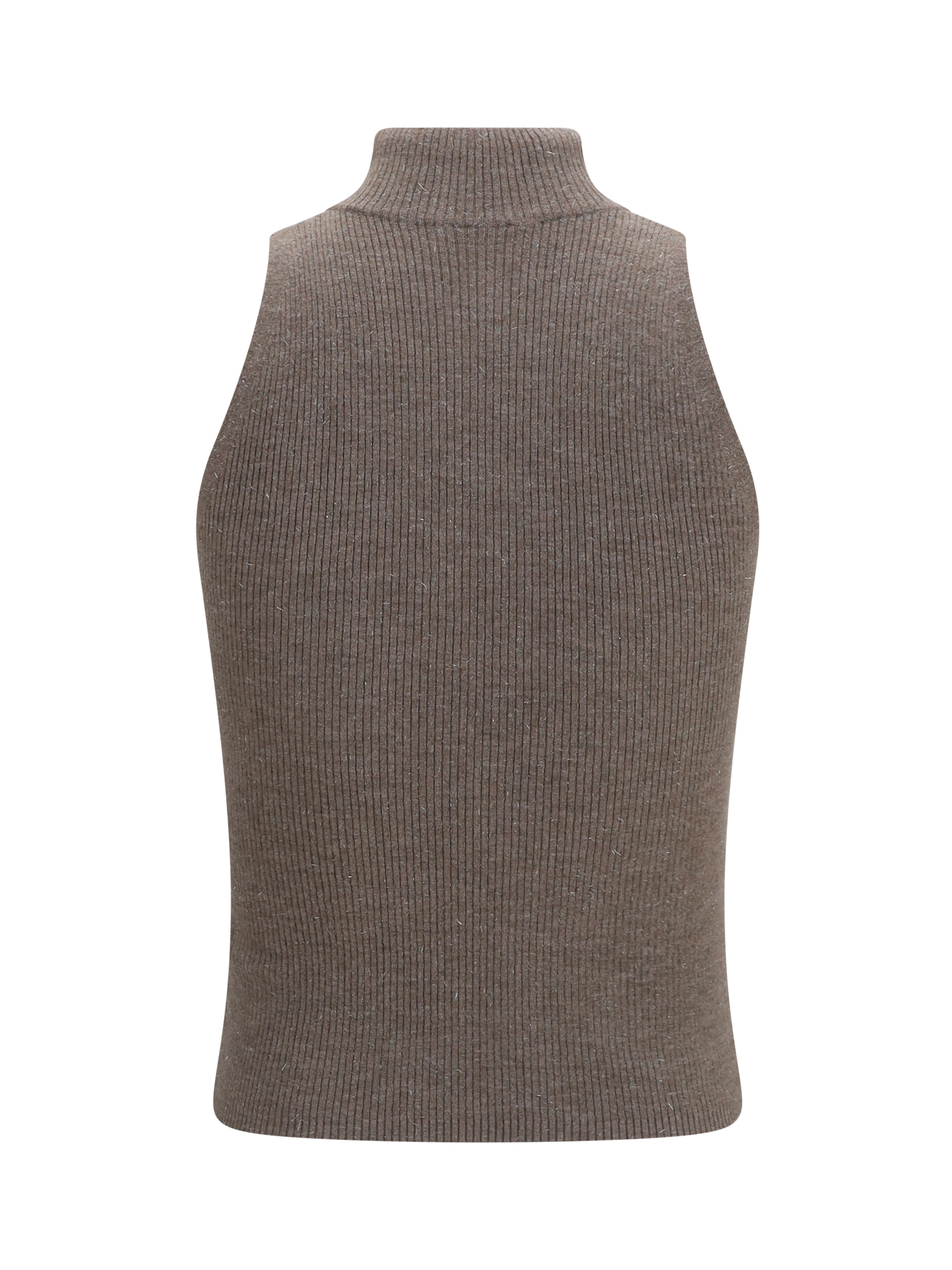 Sleeveless Turtleneck with luminous details