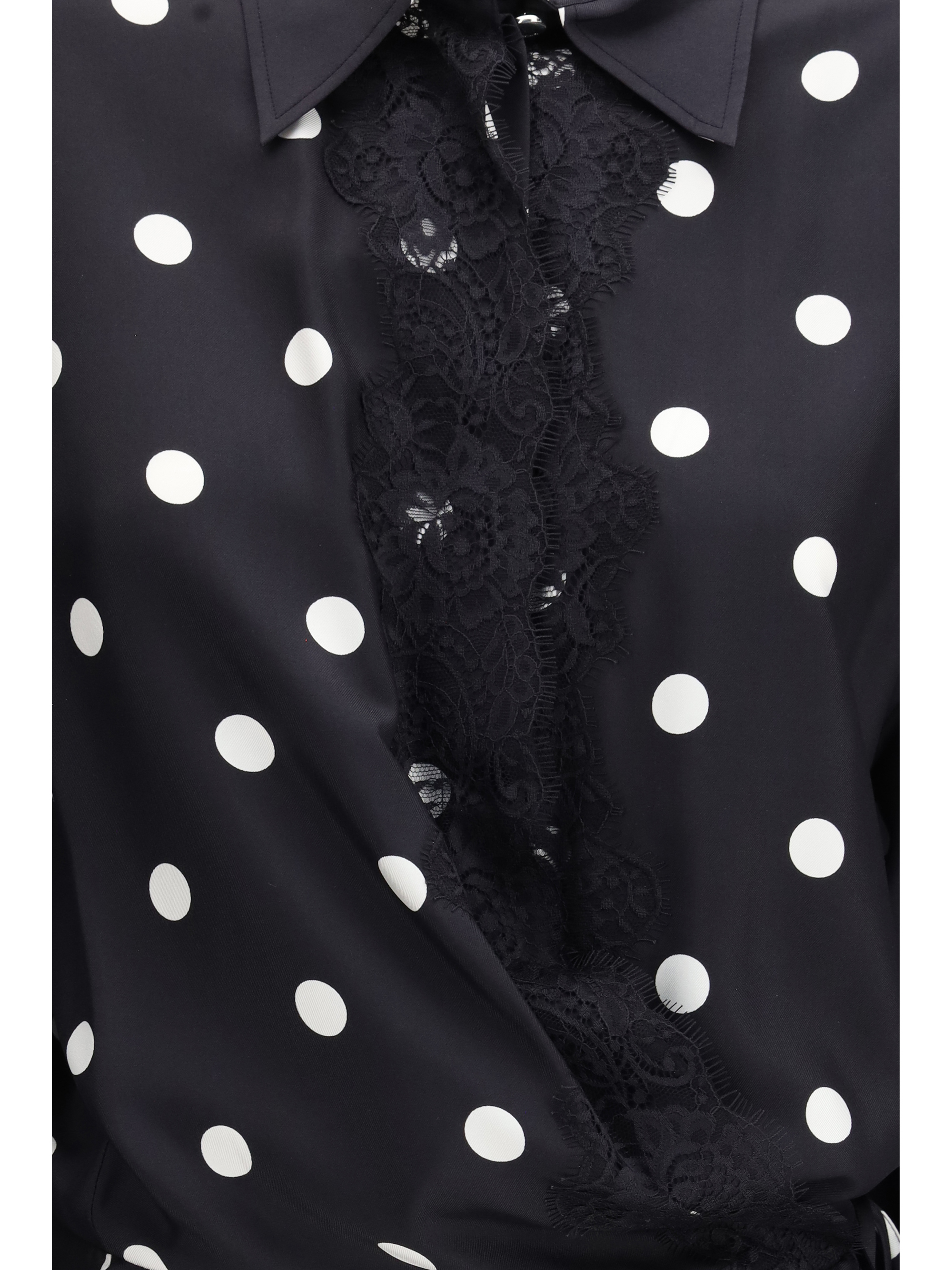 Polka dot lace Dress with drawstring
