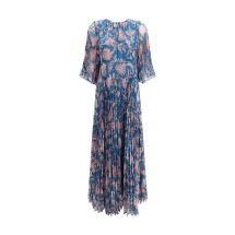 Maxi pleated Dress with flared sleeves