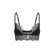 Satin soft-cup bralette Bra with lace